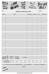 A MUST-have free printable bariatric food journal...complete with pro tips for revamping your relationship with a food diary.