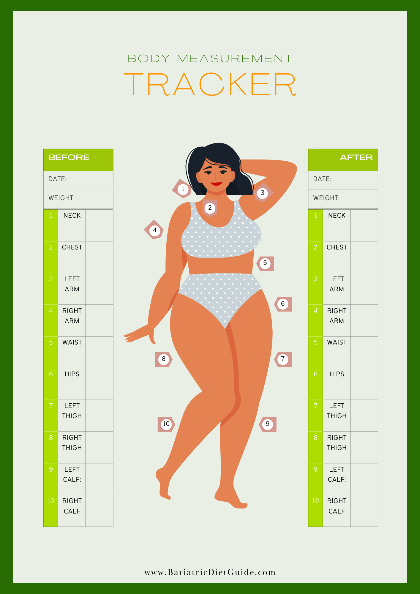 Body Measurement Tracker Template Tracking Triumph